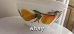 Fire King Anchor Hocking GAY FAD FRUITS Painted Milk Glass MIXING BATTER BOWL
