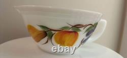 Fire King Anchor Hocking GAY FAD FRUITS Painted Milk Glass MIXING BATTER BOWL