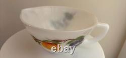 Fire King Anchor Hocking GAY FAD FRUITS Painted Milk Glass MIXING BATTER BOWL