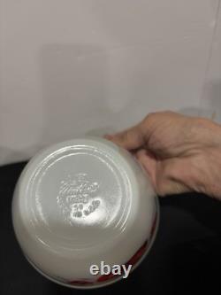 Fire-King Apple Mixing Bowl Set of 5. Vintage Anchor Hocking Milk Glass