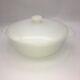 Fire King Casserole Dish White Milk Vtg 1 1/2 Quart Lid Cover 437 Anchor Hocking