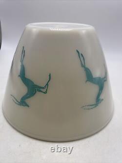 Fire King Gazelle Bowl Turquoise 9.5 MCM Tapered Splash Proof Mixing Vintage