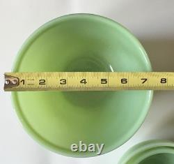 Fire-King Jadeite Green Milk Glass 3-Piece Stackable Nesting Bowl Set 7, 6, 5 in