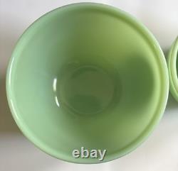 Fire-King Jadeite Green Milk Glass 3-Piece Stackable Nesting Bowl Set 7, 6, 5 in