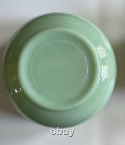 Fire-King Jadeite Green Milk Glass 3-Piece Stackable Nesting Bowl Set 7, 6, 5 in