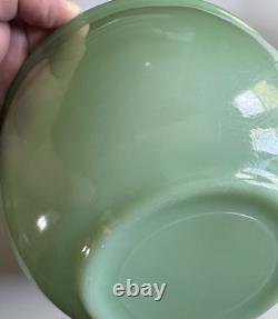 Fire-King Jadeite Green Milk Glass 3-Piece Stackable Nesting Bowl Set 7, 6, 5 in