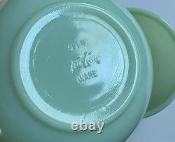 Fire-King Jadeite Green Milk Glass 3-Piece Stackable Nesting Bowl Set 7, 6, 5 in