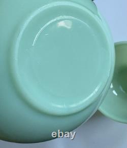 Fire-King Jadeite Green Milk Glass 3-Piece Stackable Nesting Bowl Set 7, 6, 5 in