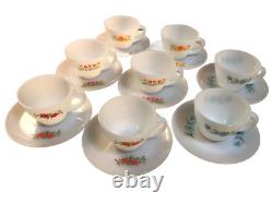 Fire King Milk Glass Lot Of 16 Pieces Saucers And Teacup