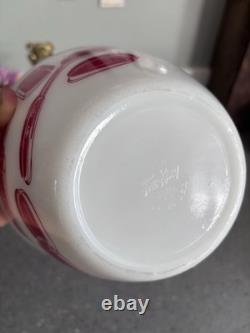 Fire-King Milk Glass SPAG's Pattern Bowl, White/Red
