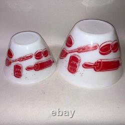 Fire-King Mixing Bowl Kitchen Aid Large and Small Set