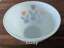 Fire King Oven Ware Ivory Tulip Nesting Mixing Bowls Set Of 4