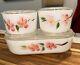 Fire King Peach Blossom 8 Piece Refrigerator Dish Round Two 4 And One 8 5 Lids