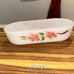 Fire King Peach Blossom 8 Piece Refrigerator Dish Round Two 4 And One 8 5 Lids