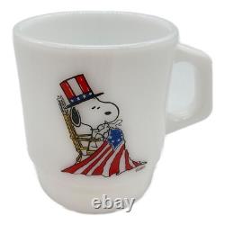 Fire King Stacking Mug Snoopy White Milk Glass Cup 2011 3.3in Height From Japan