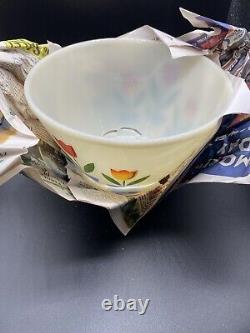 Fire King Tulip Mixing Bowl Set 4.75, 5.25, 5 7/8 Damage To Middle Bowl