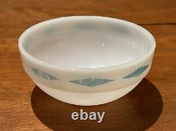 Fire King Turquoise Diamond Harlequin 6 X 3 Mixing Bowl Made In USA Blue