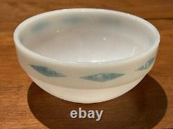 Fire King Turquoise Diamond Harlequin 6 X 3 Mixing Bowl Made In USA Blue