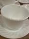 Fire King White Swirl Milk Glass Cup And Saucer Set Of 6 + 2 Extra Saucers