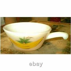 Fire-king Anchor Hocking Gay Fad Banana Milkglass French Onion Handled Soup Bowl