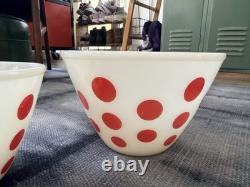 FireKing Red Dot Nesting Bowls