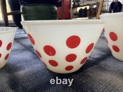 FireKing Red Dot Nesting Bowls