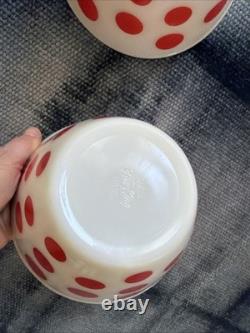 FireKing Red Dot Nesting Bowls