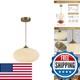 Flyrose Fp2136-g Antique Brass Milk Glass White Globe Large Pendant Light