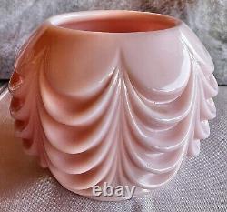 Fostoria Milk Glass Swag Vintage Drape Lincoln Pink Vase Bowl Candle Holder EUC