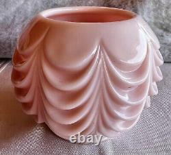 Fostoria Milk Glass Swag Vintage Drape Lincoln Pink Vase Bowl Candle Holder EUC