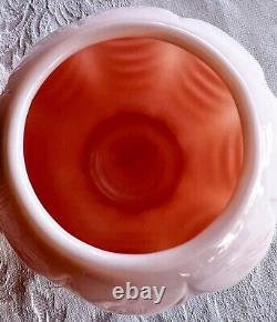 Fostoria Milk Glass Swag Vintage Drape Lincoln Pink Vase Bowl Candle Holder EUC