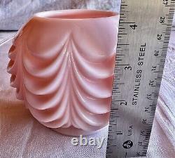 Fostoria Milk Glass Swag Vintage Drape Lincoln Pink Vase Bowl Candle Holder EUC