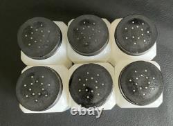 Frank Tea & Spice Co Dove Brand 12 White Milk Glass Spice Jars on Metal Rack