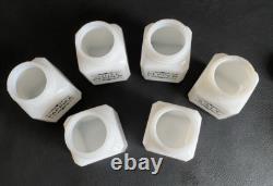 Frank Tea & Spice Co Dove Brand 12 White Milk Glass Spice Jars on Metal Rack