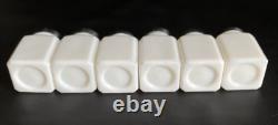 Frank Tea & Spice Co Dove Brand 12 White Milk Glass Spice Jars on Metal Rack