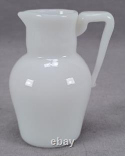 French Hand Blown White Opaline Milk Glass Miniature Pitcher C. 1930s