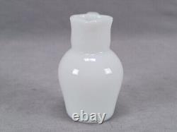 French Hand Blown White Opaline Milk Glass Miniature Pitcher C. 1930s