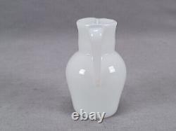 French Hand Blown White Opaline Milk Glass Miniature Pitcher C. 1930s