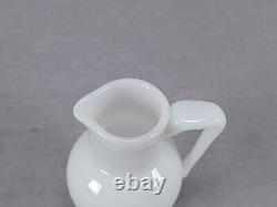 French Hand Blown White Opaline Milk Glass Miniature Pitcher C. 1930s