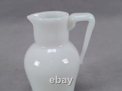 French Hand Blown White Opaline Milk Glass Miniature Pitcher C. 1930s