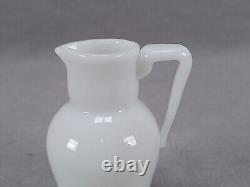 French Hand Blown White Opaline Milk Glass Miniature Pitcher C. 1930s