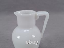 French Hand Blown White Opaline Milk Glass Miniature Pitcher C. 1930s