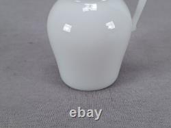 French Hand Blown White Opaline Milk Glass Miniature Pitcher C. 1930s