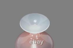 French Vintage White and Pink Milk Opaline Footed Pedestal Compote Box