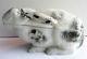 French Candy Box, White Milk Glass Signed Vallerysthal The Rabbit White & Black