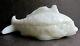 French Opaline Box, White Milk Glass By Vallérysthal The Fish