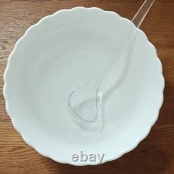 Fruits Milk Glass Punch Bowl, Pedestal, ladle, 12 cups by Westmoreland