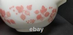 Full Set of 4 VTG Pyrex Pink & White Cinderella Gooseberry Mixing Bowls 441- 444