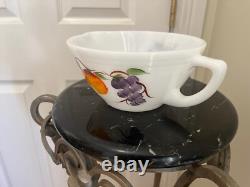 GAY FAD FRUITS Hand Painted Milk Glass BATTER BOWL Fire King Anchor Hocking