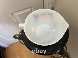 GAY FAD FRUITS Hand Painted Milk Glass BATTER BOWL Fire King Anchor Hocking